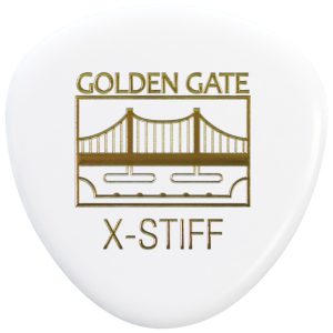 Golden Gate Deluxe Flat Pick – Rounded Triangle – Extra Stiff – White – Dozen