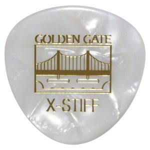 Golden Gate Deluxe Flat Pick – Rounded Triangle – Extra Stiff – Pearloid – Dozen
